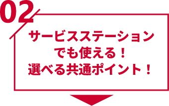 02 サービスステーションでも使える！選べる共通ポイント！